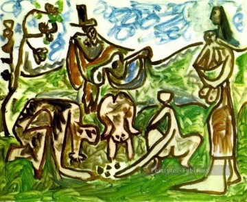  cubisme - Guitariste et personnages dans un paysage I 1960 cubisme Pablo Picasso